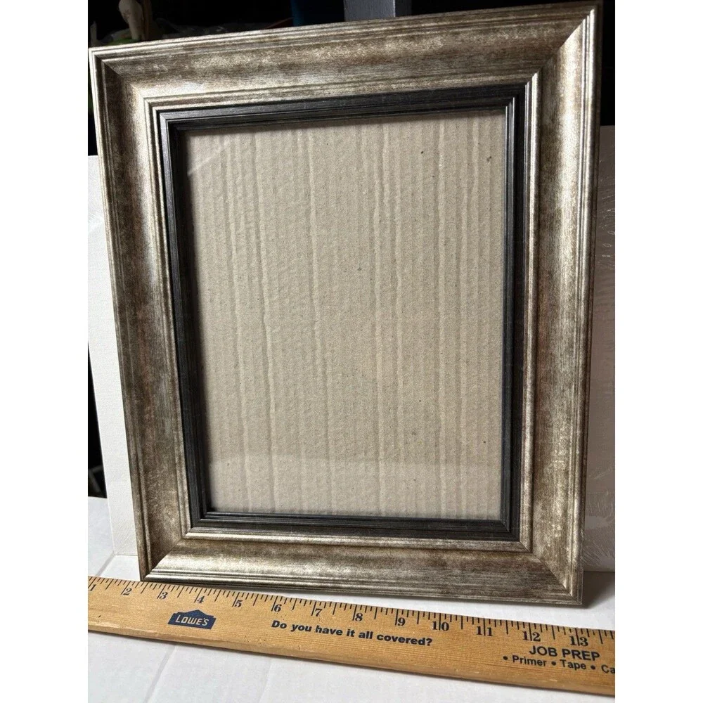 Large Silver Black Picture Frame 8x10 Rustic Distressed Wall Table Decor